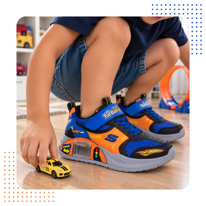 Detalhes do tênis infantil TurboPé
